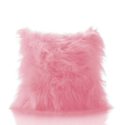 "Luxury Living Monglian Mohair 18"" Cushion. Long Fur Colour Hot Pink" - thumbnail 1