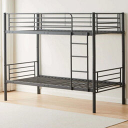 Bircham Bunk Bed In Grey - Reinforced Tubular Slats - Suitable For Adult Use - Single - thumbnail 2
