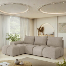 Galeria Corner Sofa Bed With Storage Left Hand Beige - thumbnail 2
