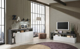 FurniComp LTD Furnicomp Lorenzo 184Cm White Gloss And Anthracite Tv Stand - thumbnail 6