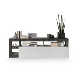 FurniComp LTD Furnicomp Lorenzo 184Cm White Gloss And Anthracite Tv Stand - thumbnail 3