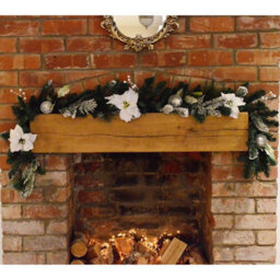 Samuel Alexander 1.8M (6Ft) White Poinsettia Christmas Garland Silver Balls Glitter Snow Flocked - thumbnail 7