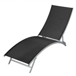 Walplus Sun Lounger Steel And Textilene Black