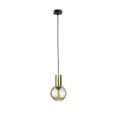 Luminosa Lighting Luminosa Jantar Dome Pendant Ceiling Light Gold, 15Cm, 1X E27