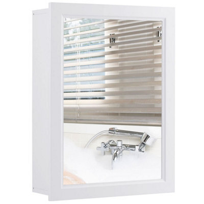 Costway Bathroom Mirror Cabinet Wall Mounted Storage Cabinet White - image 1