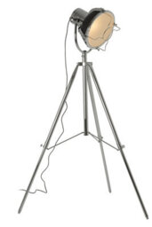 Orsina Matt Black Floor Lamp With Adjustable Tripod Legs, Standing Lamp With Chrome Screws, Tall Floor Light