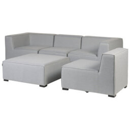 Beliani Veranda Modular 4-Seater Garden Sofa Set With Ottoman, Light Grey - Large Outdoor Lounge - thumbnail 7
