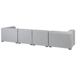 Beliani Veranda Modular 4-Seater Garden Sofa Set With Ottoman, Light Grey - Large Outdoor Lounge - thumbnail 9