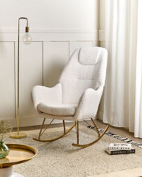 Beliani Rocking Chair Gulsele Boucle Off-White - thumbnail 2