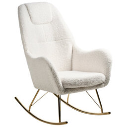 Beliani Rocking Chair Gulsele Boucle Off-White - thumbnail 4