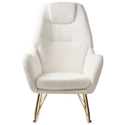 Beliani Rocking Chair Gulsele Boucle Off-White - thumbnail 5