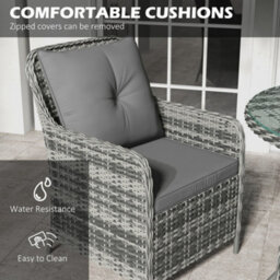 Wyld Haus Rolana Nivi 4-Seater Mixed Grey Rattan Outdoor Dining Set With Parasol And Cushions - thumbnail 6