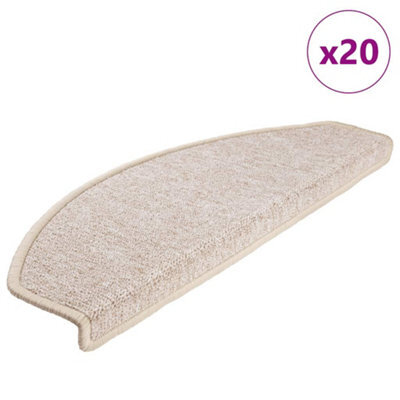 Berkfield Stair Mats 20 Pcs 65X24X4 Cm Taupe Half Round Large - image 1