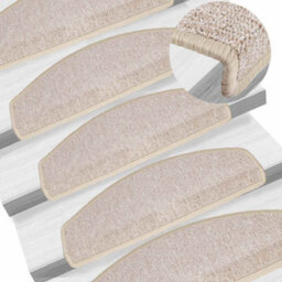 Berkfield Stair Mats 20 Pcs 65X24X4 Cm Taupe Half Round Large - thumbnail 5