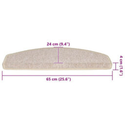 Berkfield Stair Mats 20 Pcs 65X24X4 Cm Taupe Half Round Large - thumbnail 8
