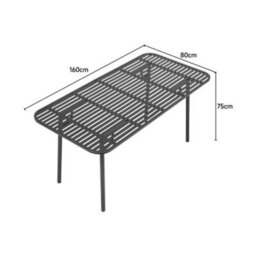 Breeins 160Cm W Rectangular Outdoor Metal Garden Table With Rust Resistant Coating For Outdoor Garden - thumbnail 5