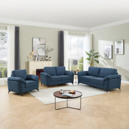 More4Homes Malmo Modern Scandi Style Fabric Living Room 1+2+3 Seater Sofa Set (Blue) - thumbnail 1