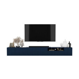 Heze Furniture Elpis Glamour Tv Cabinet Media Unit Extra Long 300 Cm Wall Mounted - Navy Matt - thumbnail 2