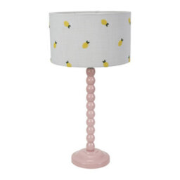 Valuelights Bobbins Painted Rose Table Lamp With Lemon Embroidered Drum Lamp Shade - thumbnail 3