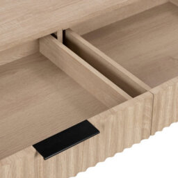 Jakob Oak 90Cm Grooved Coffee Table With Drawer - By Roseland Furniture - thumbnail 7