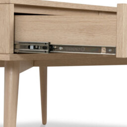Jakob Oak 90Cm Grooved Coffee Table With Drawer - By Roseland Furniture - thumbnail 9