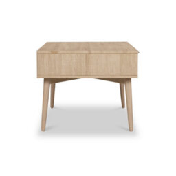 Jakob Oak 90Cm Grooved Coffee Table With Drawer - By Roseland Furniture - thumbnail 5