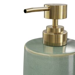GoodHome Boann Gloss Green Reactive Glaze Effect Ceramic Freestanding Soap Dispenser - thumbnail 4