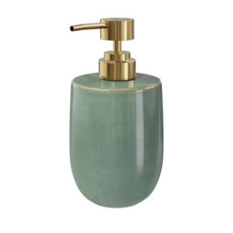 GoodHome Boann Gloss Green Reactive Glaze Effect Ceramic Freestanding Soap Dispenser