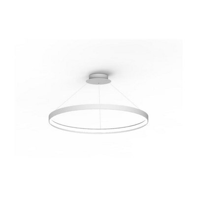 Luminosa Lighting Luminosa Circle Integrated Led Pendant Ceiling Light, White, 5520Lm, 3000K