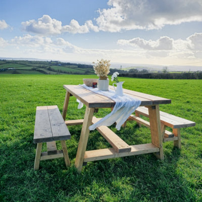 Farmhouse Outdoor Table With Timber Legs (Table Only, 120Cm) - image 1