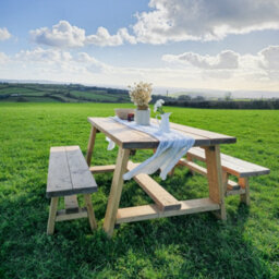 Farmhouse Outdoor Table With Timber Legs (Table Only, 120Cm) - thumbnail 1