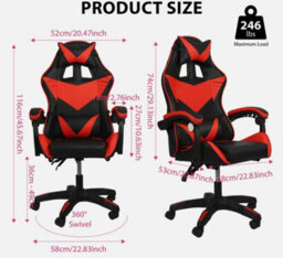 Ergonomic Gaming Chair Gamer Chairs Height-Adjustable Office  Computer Chair - thumbnail 6