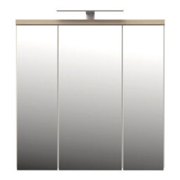 Furniture To Go Veris 3 Door Mirrored Bathroom Cabinet With Integrated Led Lighting - Sonoma Oak And White Gloss - thumbnail 3