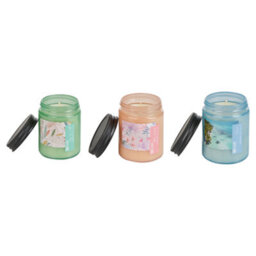 Beliani Set Of 3 Scented Candles Fruity Bloom Soy Wax Fresh Notes Floral Notes - thumbnail 1
