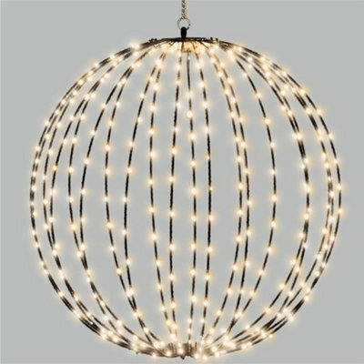 Pegdev - Pdl - Pre Lit Led Sphere 40Cm With 180 Warm White Micro Leds 5M Lead Timer Elegant Black Frame Indoor Outdoor - image 1