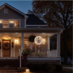 Pegdev - Pdl - Pre Lit Led Sphere 40Cm With 180 Warm White Micro Leds 5M Lead Timer Elegant Black Frame Indoor Outdoor - thumbnail 3