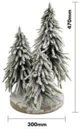 Netagon St Helens Home And Garden Decorative Snow Topped Mini Artificial Christmas Tree Display On Plinth - thumbnail 2