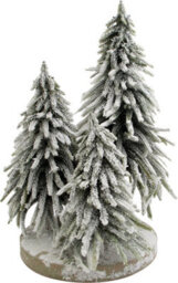 Netagon St Helens Home And Garden Decorative Snow Topped Mini Artificial Christmas Tree Display On Plinth - thumbnail 8