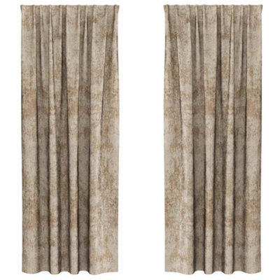 Berkfield Classic Curtain With Curtains 2 Pcs Champagne 260 X 140 Cm Velvet