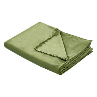 Beliani Weighted Blanket Cover 800 Rhea 120 X 180 Cm Dark Green - image 1