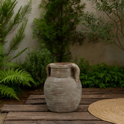 Wyld Haus Meadowhaze Stoneware Amphora Vase In Soft Brown With Handles - image 1