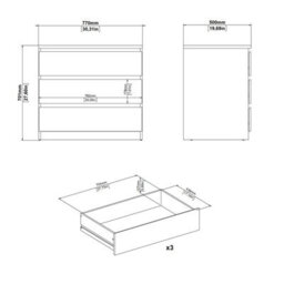 Furniture To Go Naia Chest Of 3 Drawers In Cashmere Jackson Hickory (W) 77 X  (H) 70.1 X (D) 50Cm - thumbnail 8