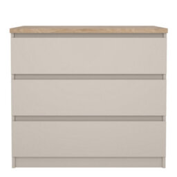 Furniture To Go Naia Chest Of 3 Drawers In Cashmere Jackson Hickory (W) 77 X  (H) 70.1 X (D) 50Cm - thumbnail 3