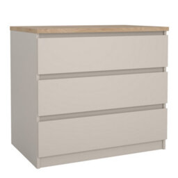 Furniture To Go Naia Chest Of 3 Drawers In Cashmere Jackson Hickory (W) 77 X  (H) 70.1 X (D) 50Cm - thumbnail 2