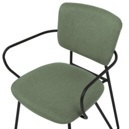 Beliani Set Of 2 Dining Chairs Elko Fabric Dark Green - thumbnail 8