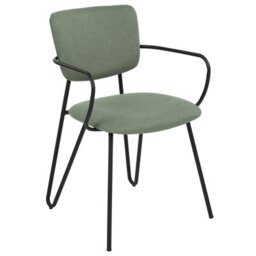 Beliani Set Of 2 Dining Chairs Elko Fabric Dark Green - thumbnail 4