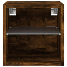 Walplus Tv Wall Cabinet With Led Lights Smoked Oak 30X28.5X30 Cm - thumbnail 8