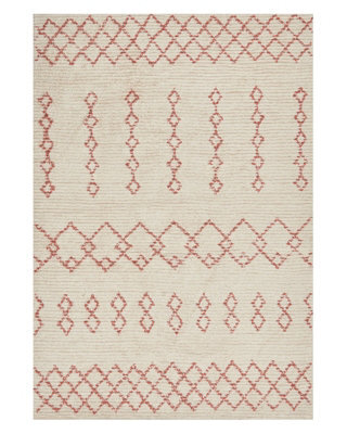 Beliani Geometric Beige Pink Cotton Rug 140 X 200 Cm Hand-Tufted - image 1