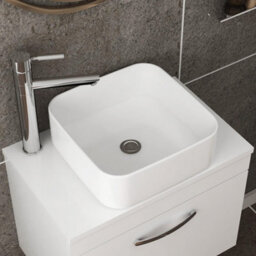 Royal Bathrooms 600mm Floor Standing Vanity Unit 2 Drawer Gloss White & Countertop Basin - Elena - thumbnail 5