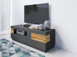 Arte Silke 41 Tv Cabinet 160Cm - Matera & Wotan Oak Finish, Sleek Design With Ample Storage For Modern Living - thumbnail 2